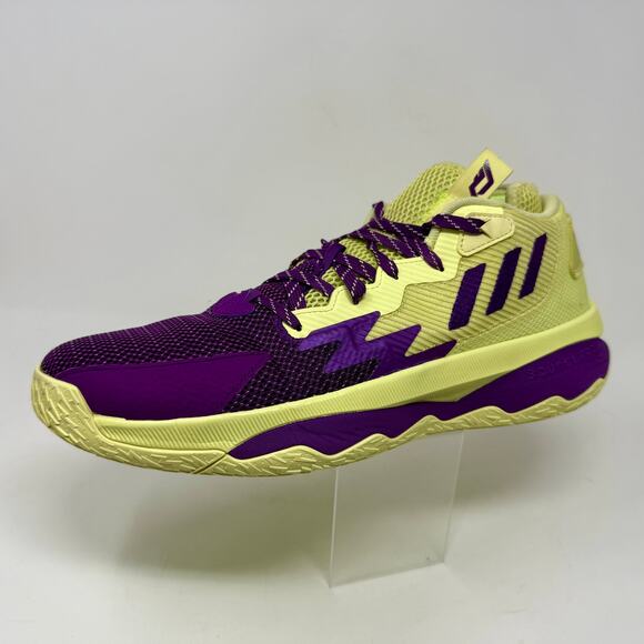 Adidas Dame 8 Lillard Basketball Shoes Mens Sz 13 Purple Yellow S-1524 Sporty - Picture 3 of 16
